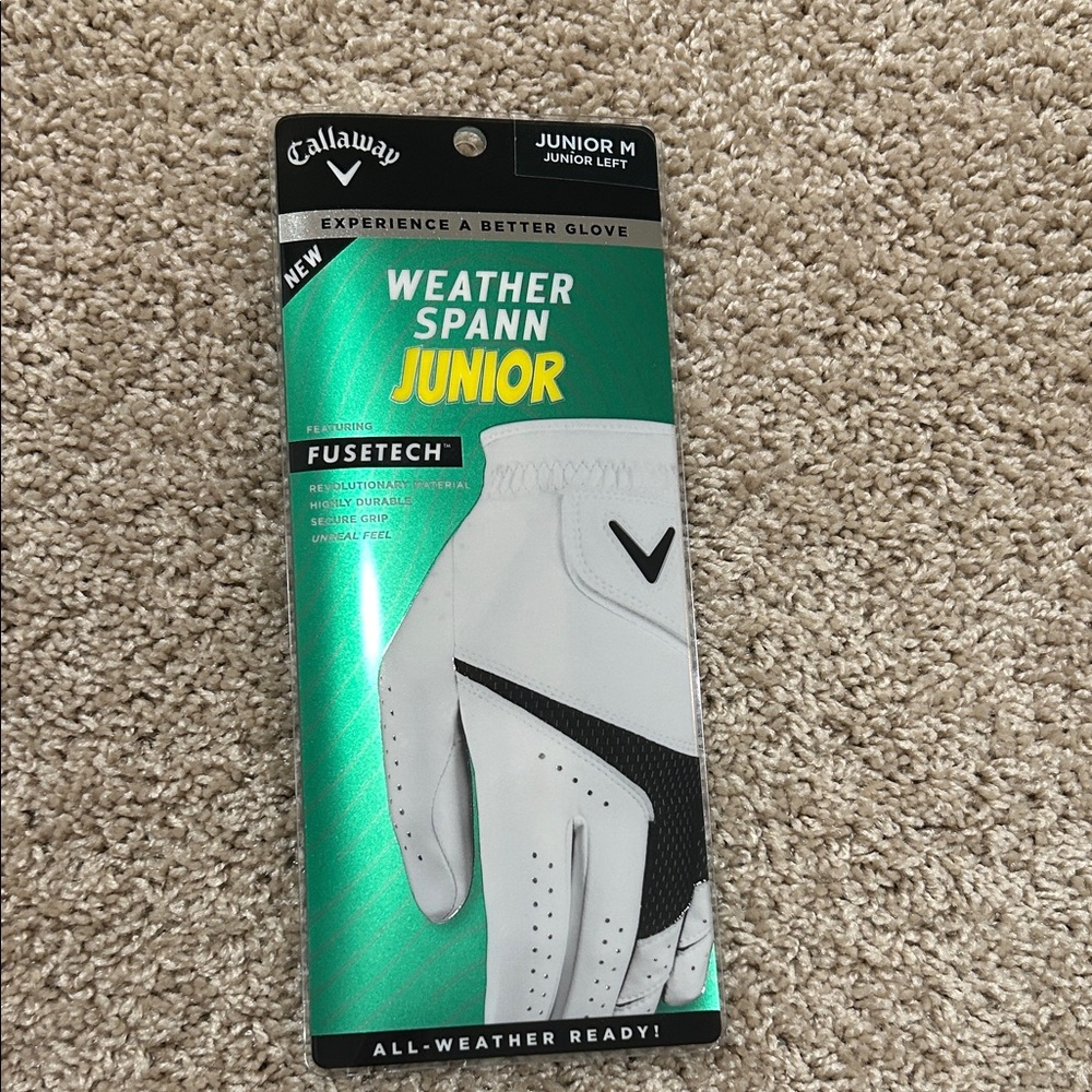 Callaway Weather Spann Junior Golf Glove - White and Black